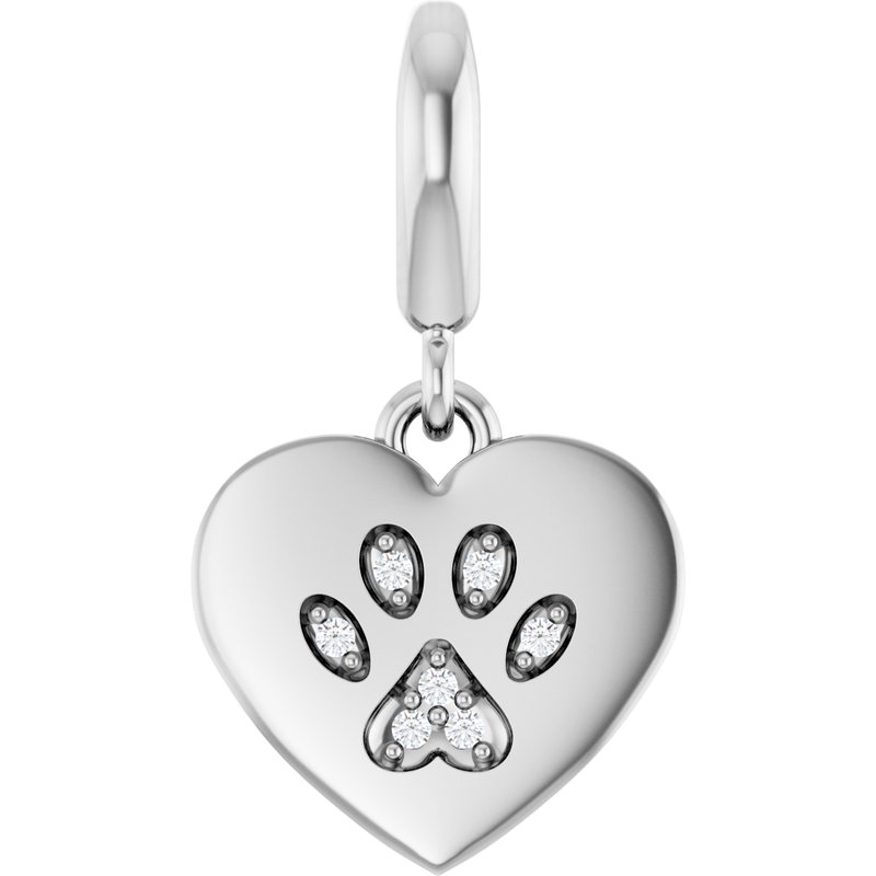 Paw Print Heart Charm/Pendant