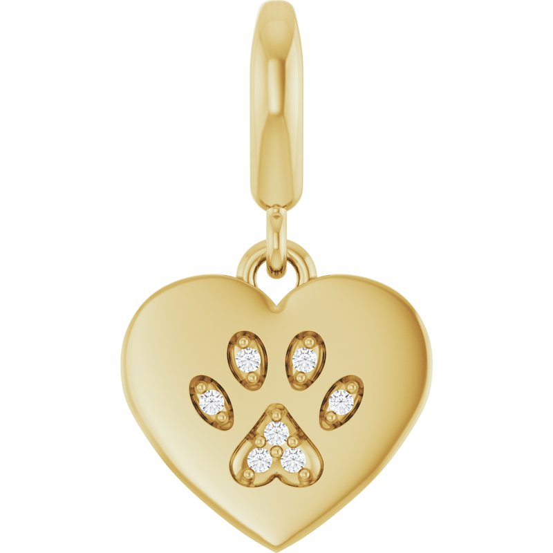Paw Print Heart Charm/Pendant