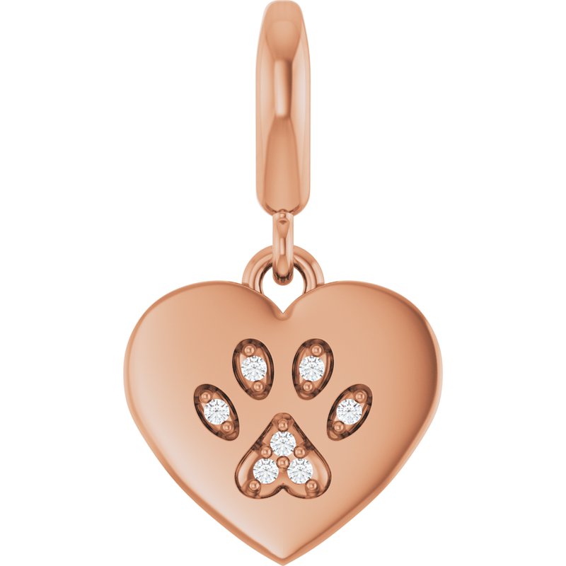 Paw Print Heart Charm/Pendant