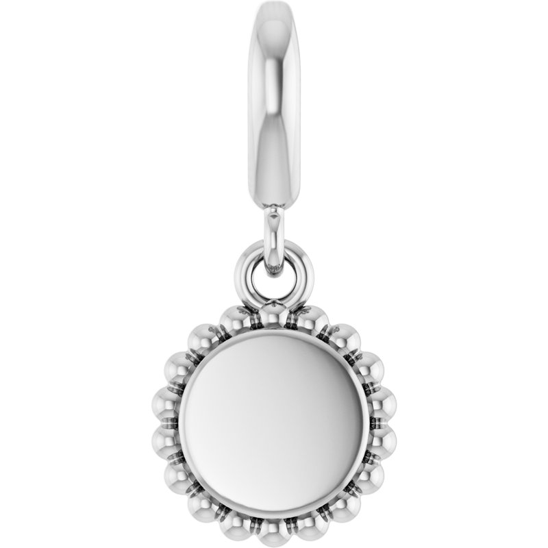 Engravable Beaded Disc Charm/Pendant No. 2