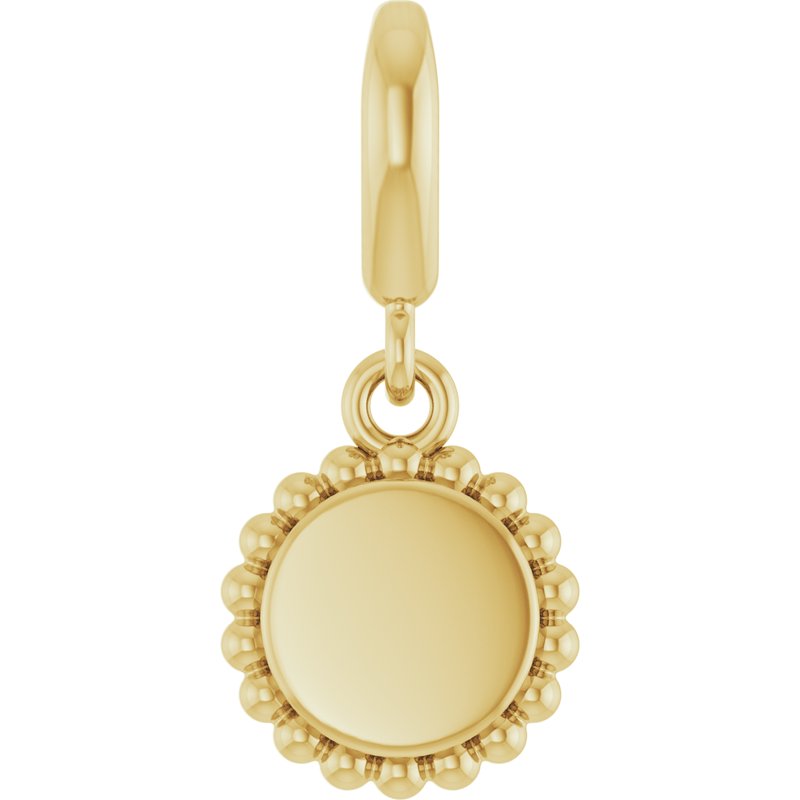 Engravable Beaded Disc Charm/Pendant No. 2