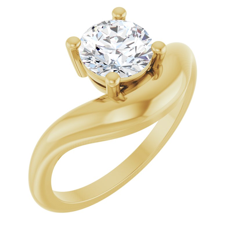 Solitaire Freeform Dome Ring