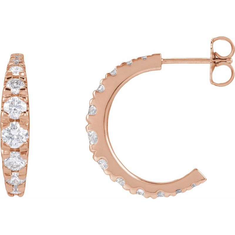 Accented Graduated Hoop Earrings