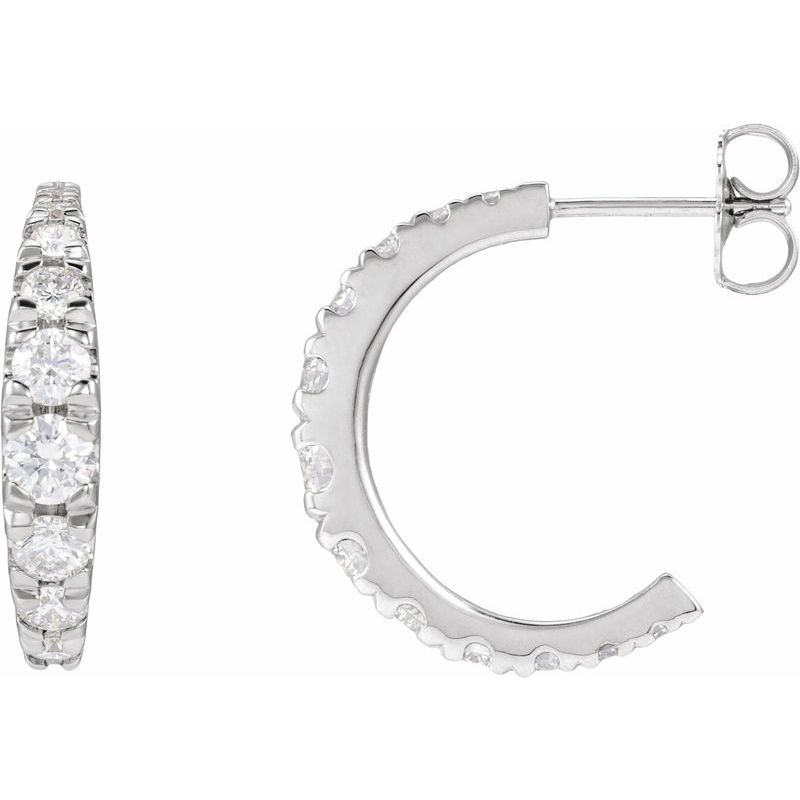 Accented Graduated Hoop Earrings