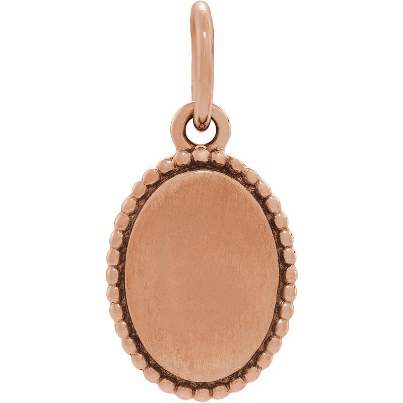 Engravable Beaded Oval Pendant