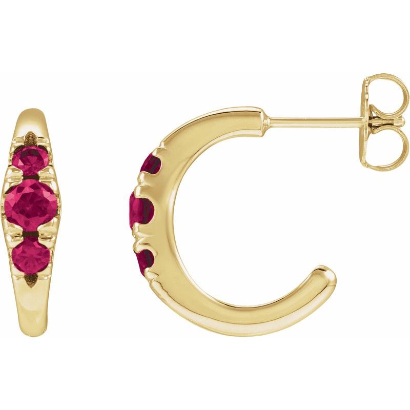 Accented Hoop Earrings — Lab-Grown & 1/4 ctw Diamond 15 mm