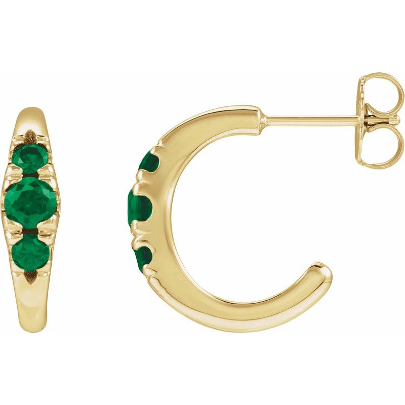 Accented Hoop Earrings — Lab-Grown & 1/4 ctw Diamond 15 mm