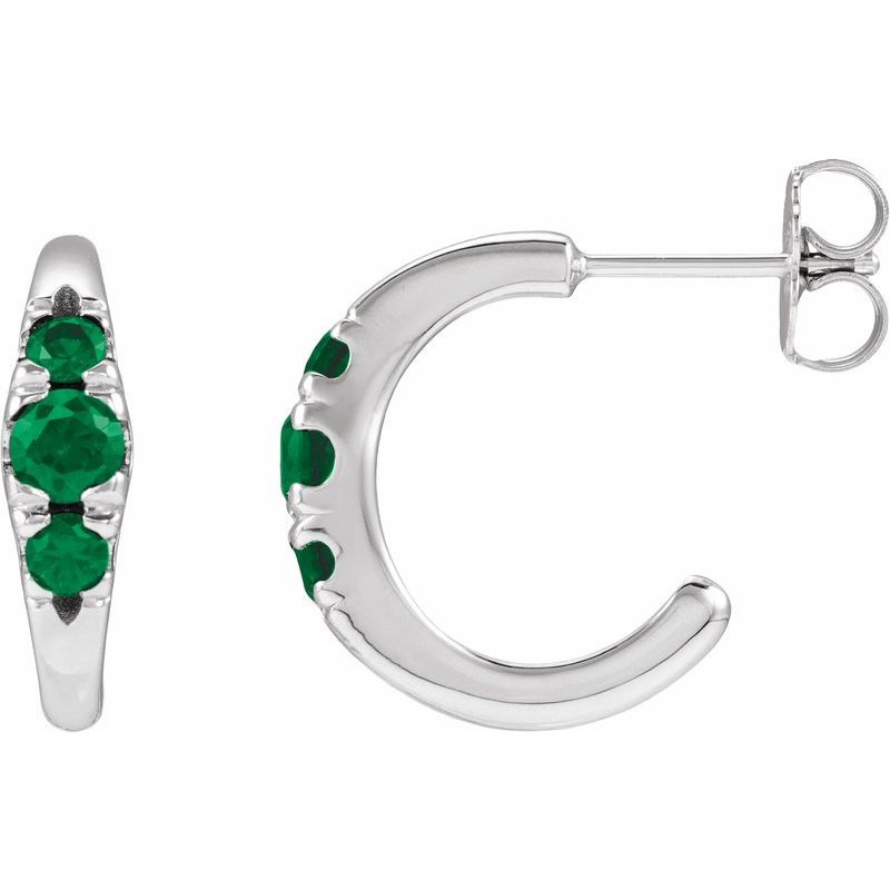 Accented Hoop Earrings — Lab-Grown & 1/4 ctw Diamond 15 mm