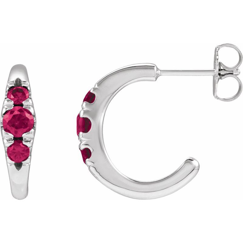 Accented Hoop Earrings — Lab-Grown & 1/4 ctw Diamond 15 mm