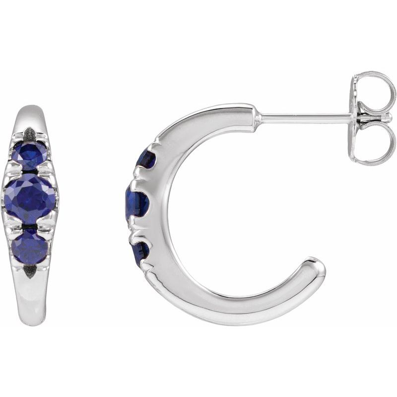 Accented Hoop Earrings — Lab-Grown & 1/4 ctw Diamond 15 mm