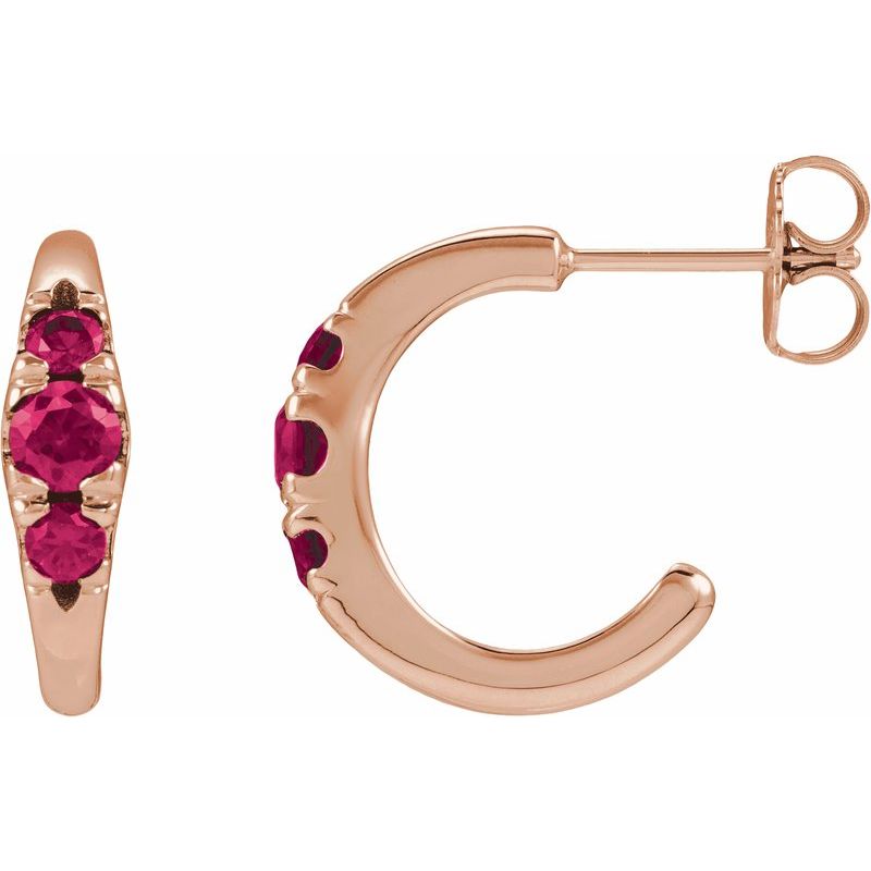Accented Hoop Earrings — Lab-Grown & 1/4 ctw Diamond 15 mm