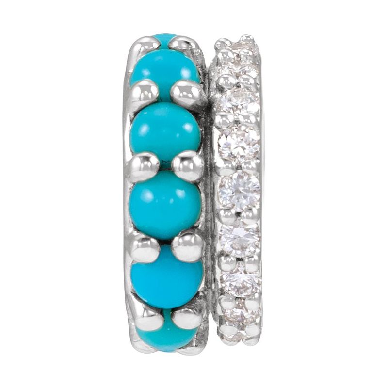 Accented Cabochon Spacer Charm/Pendant — Natural & 1/8 ctw Natural Diamond