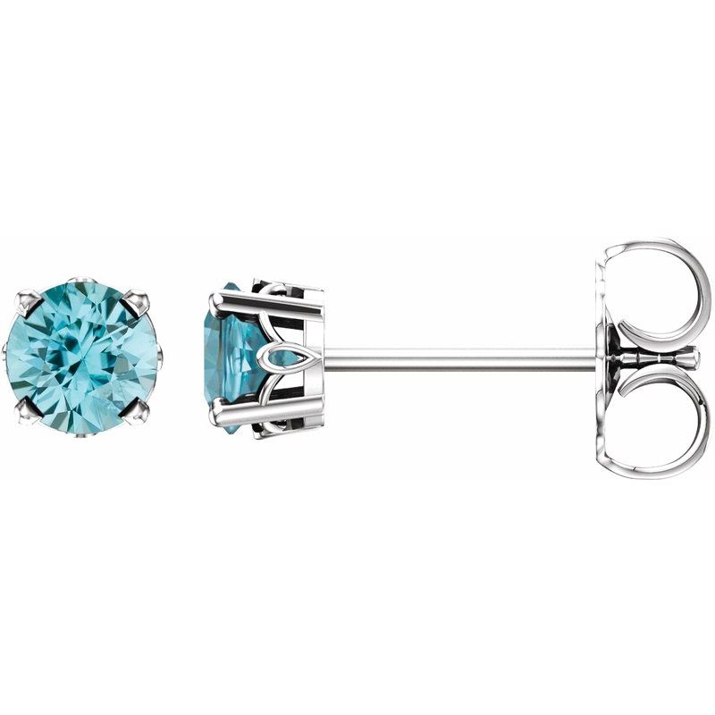 Solitaire Scroll Setting Stud Earrings No. 3