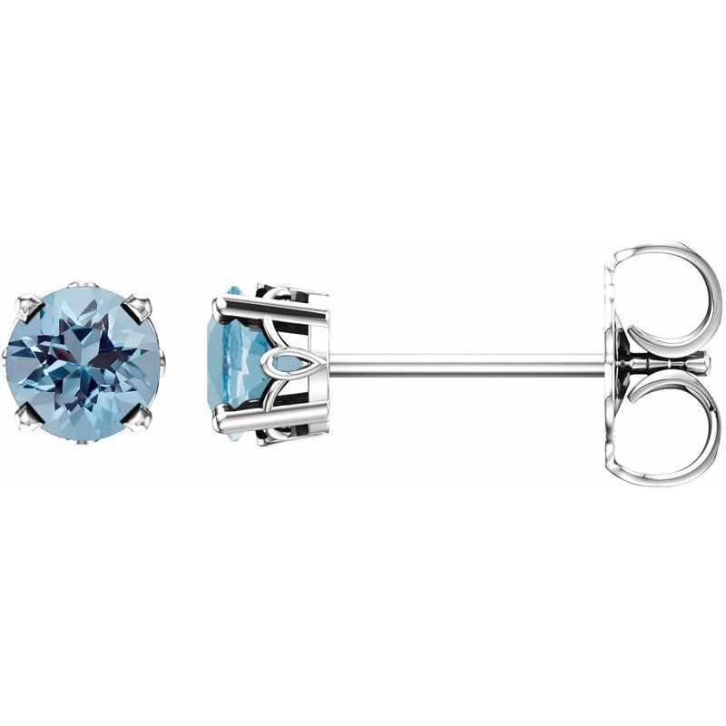 Solitaire Scroll Setting Stud Earrings No. 3