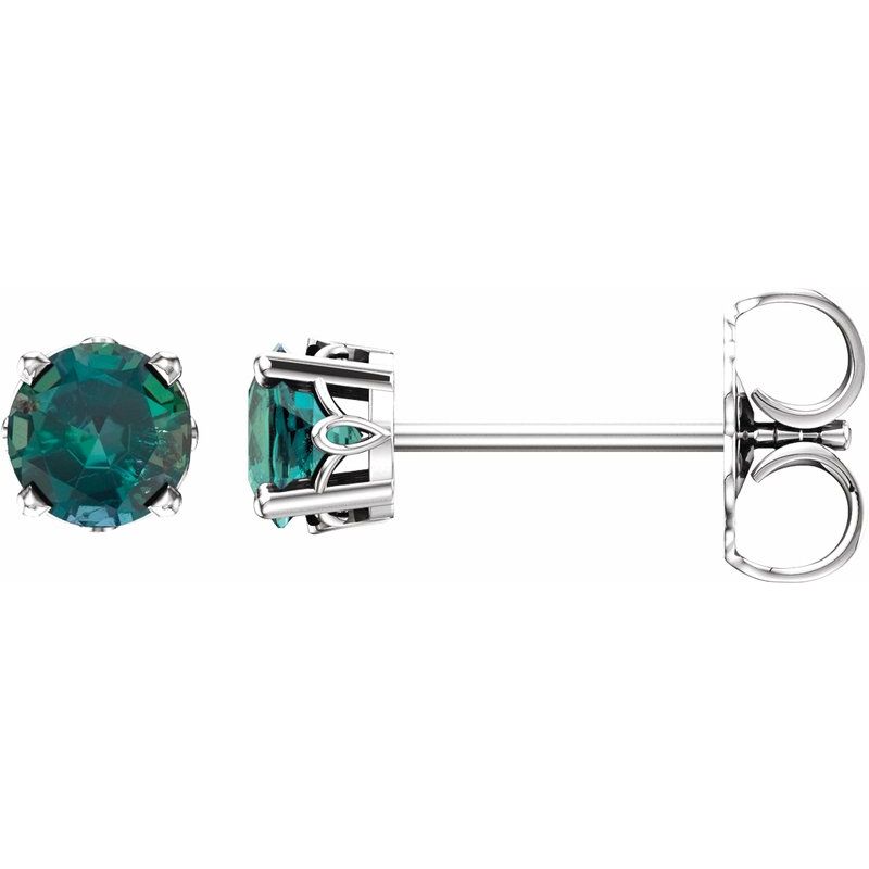 Solitaire Scroll Setting Stud Earrings No. 3