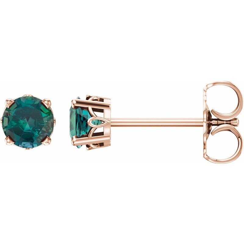 Solitaire Scroll Setting Stud Earrings No. 3