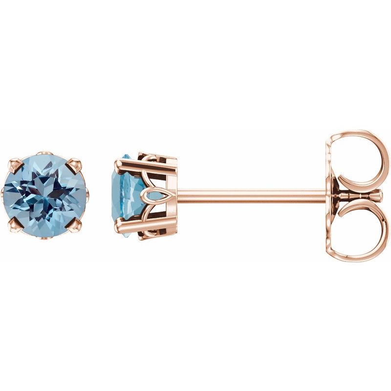 Solitaire Scroll Setting Stud Earrings No. 3