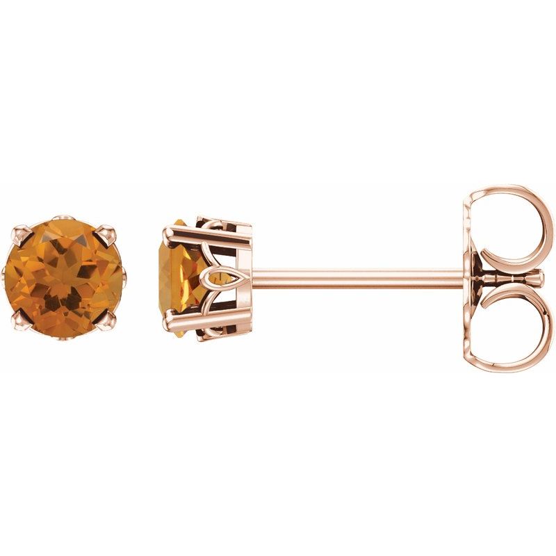 Solitaire Scroll Setting Stud Earrings No. 3