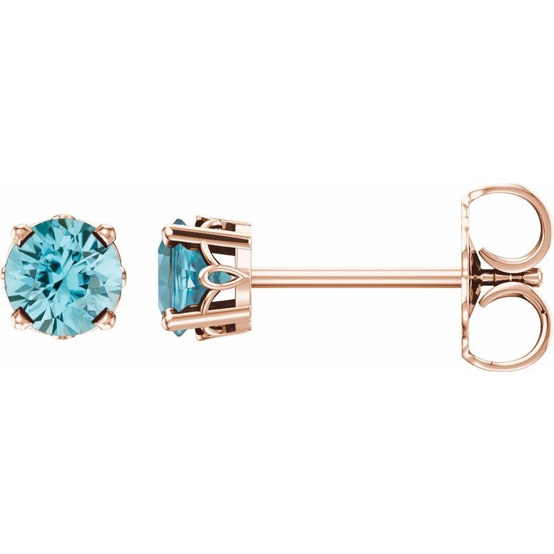Solitaire Scroll Setting Stud Earrings No. 3