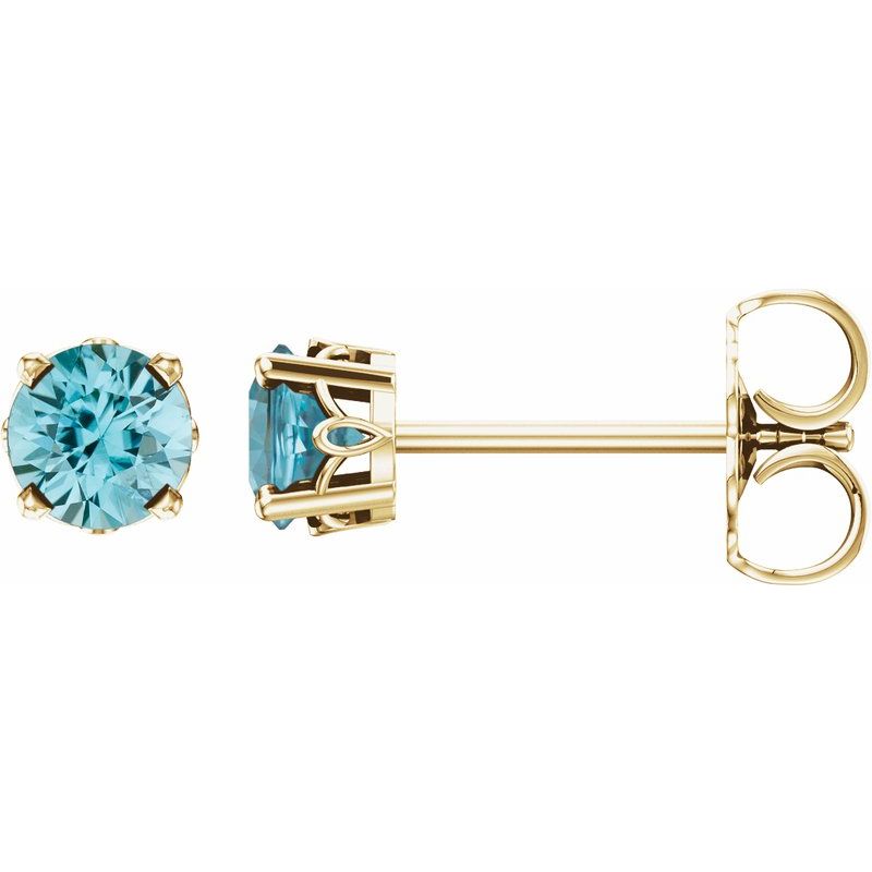 Solitaire Scroll Setting Stud Earrings No. 3