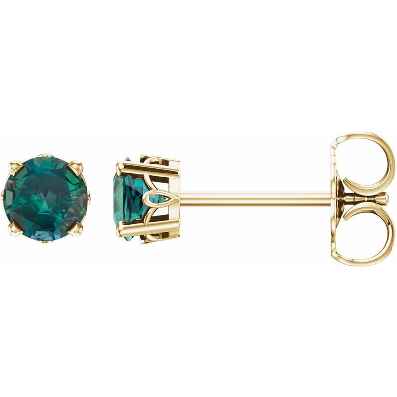 Solitaire Scroll Setting Stud Earrings No. 3