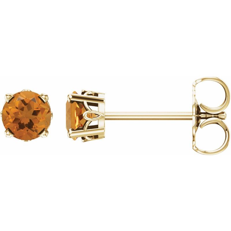 Solitaire Scroll Setting Stud Earrings No. 3