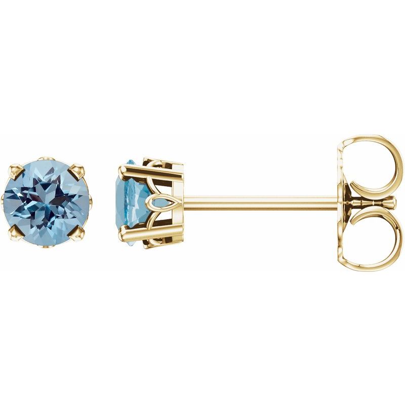Solitaire Scroll Setting Stud Earrings No. 3
