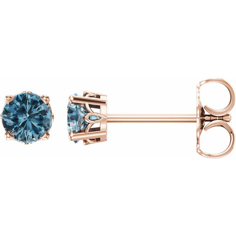 Solitaire Scroll Setting Stud Earrings No. 3
