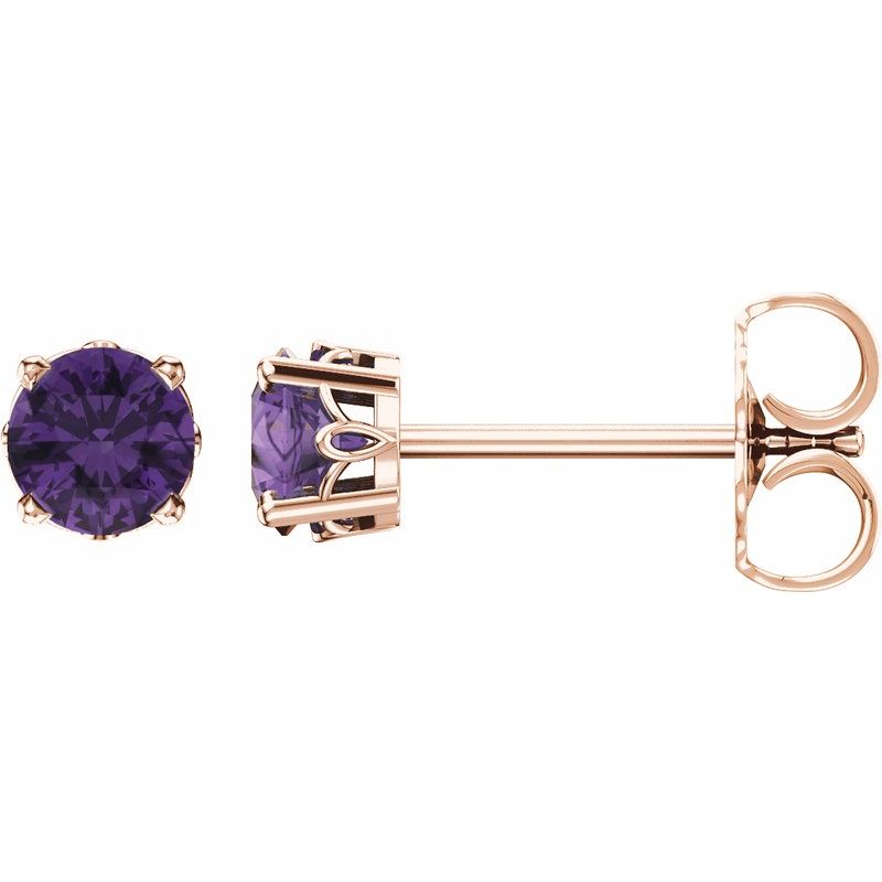 Solitaire Scroll Setting Stud Earrings No. 3