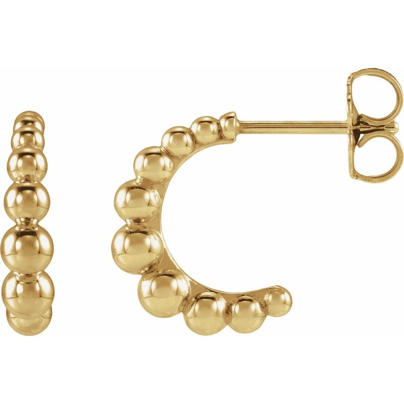 Graduated Bead Hoop Earrings