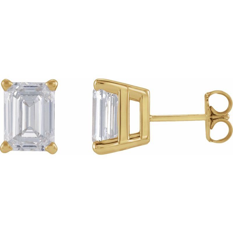 Emerald 4-Prong Stud Earrings