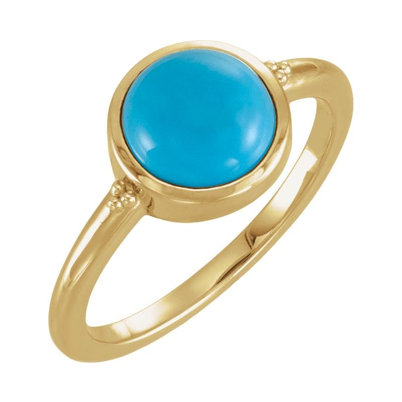 Bezel-Set Beaded Cabochon Ring