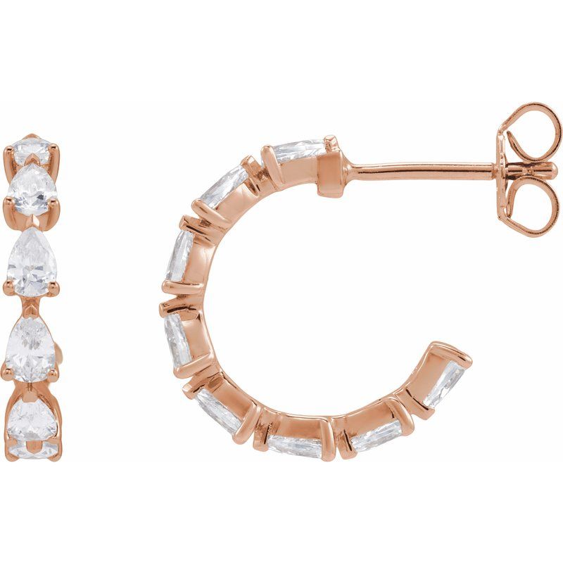 Accented Hoop Earrings — 1 1/4 ctw Diamond
