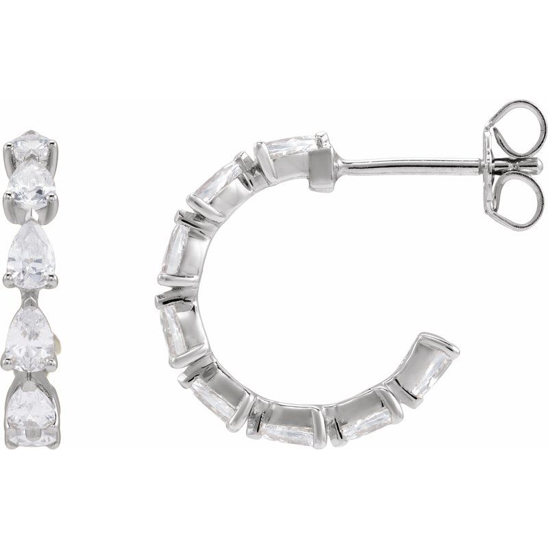 Accented Hoop Earrings — 1 1/4 ctw Diamond
