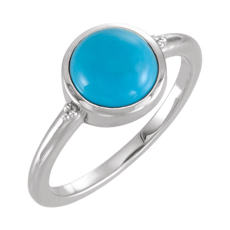 Bezel-Set Beaded Cabochon Ring