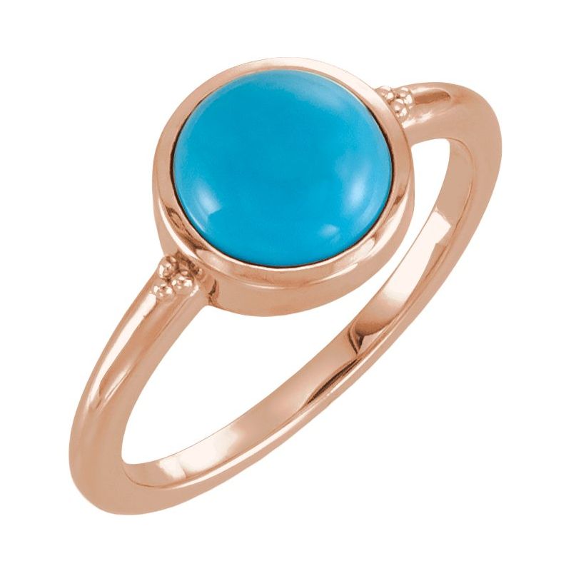 Bezel-Set Beaded Cabochon Ring