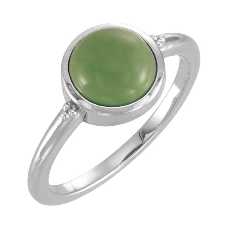 Bezel-Set Beaded Cabochon Ring