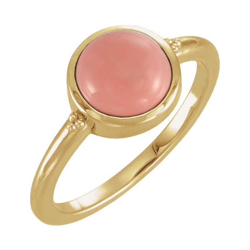 Bezel-Set Beaded Cabochon Ring