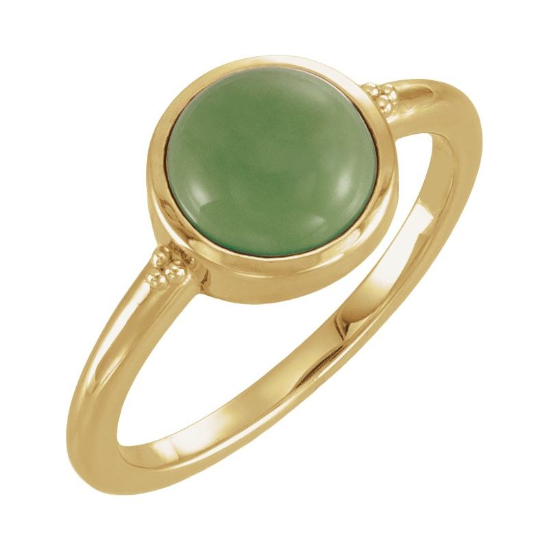 Bezel-Set Beaded Cabochon Ring