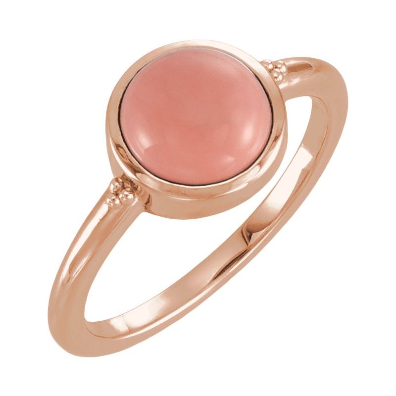 Bezel-Set Beaded Cabochon Ring