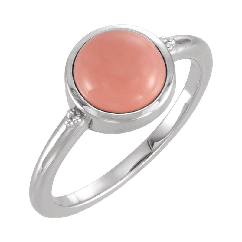 Bezel-Set Beaded Cabochon Ring