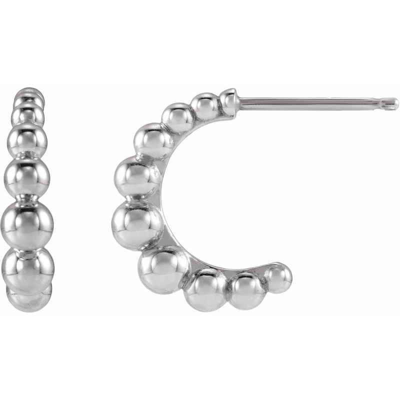 Graduated Bead Hoop Earrings