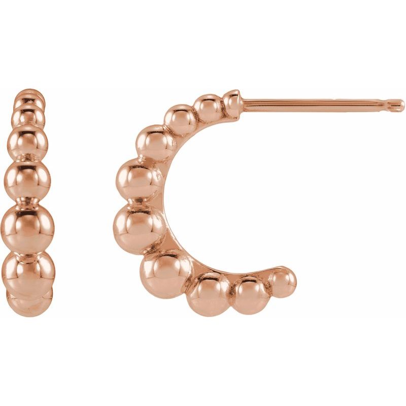 Graduated Bead Hoop Earrings