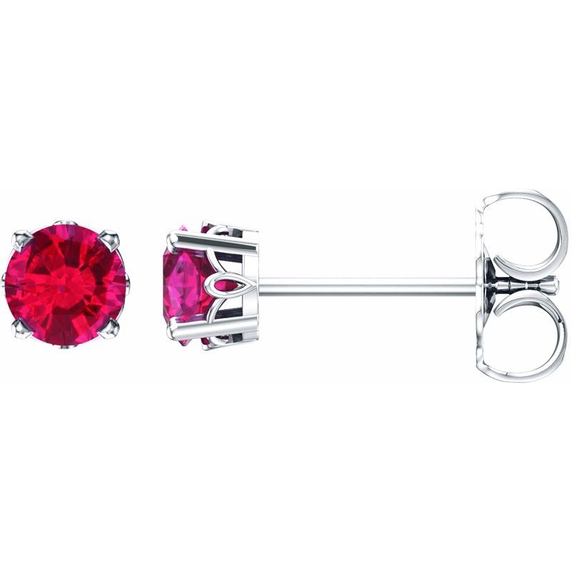 Solitaire Scroll Setting Stud Earrings No. 3