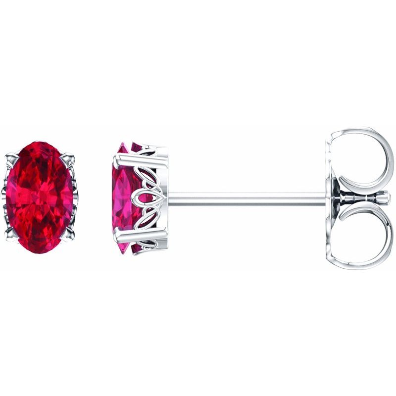 Solitaire Scroll Setting Stud Earrings