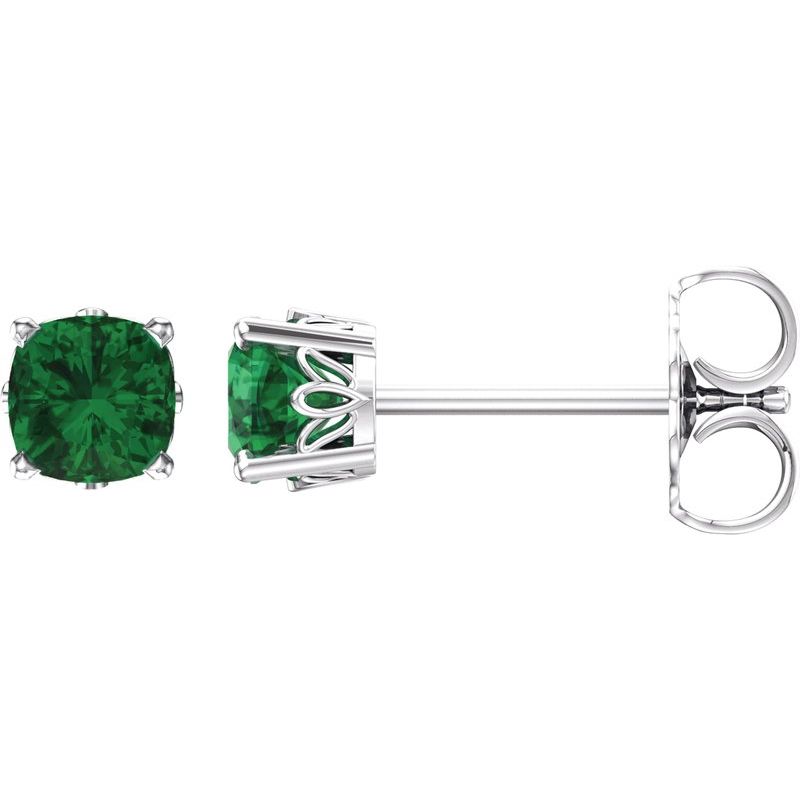 Solitaire Scroll Setting Stud Earrings No. 4