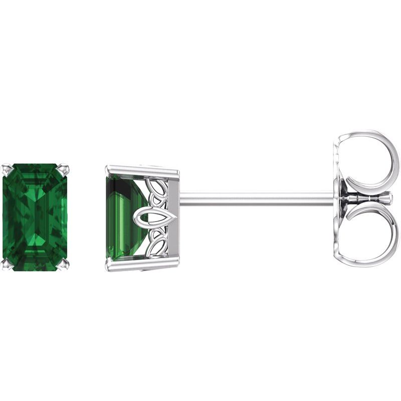 Solitaire Scroll Setting Stud Earrings No. 2