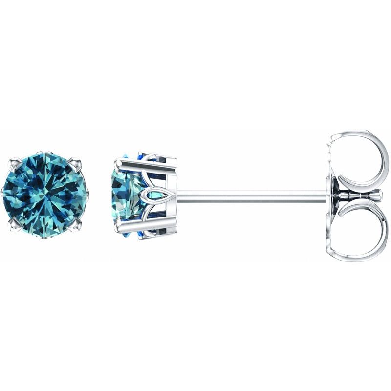 Solitaire Scroll Setting Stud Earrings No. 3