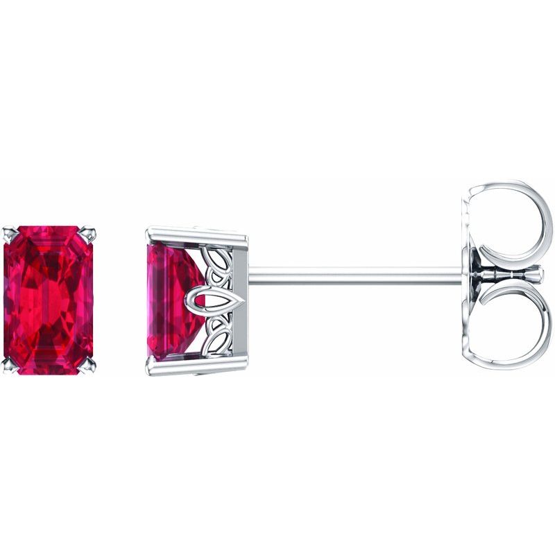Solitaire Scroll Setting Stud Earrings No. 2