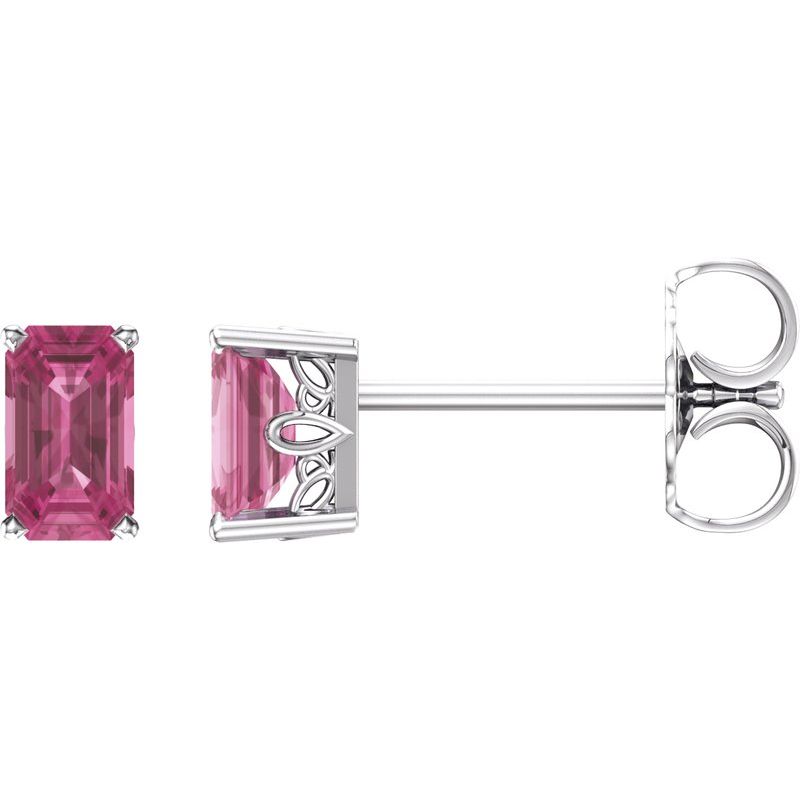 Solitaire Scroll Setting Stud Earrings No. 2